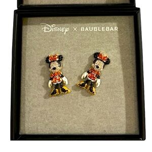 1 Pair Disney x BaubleBar Sparkle Bling Gemstone Minnie Mouse NWT Earrings